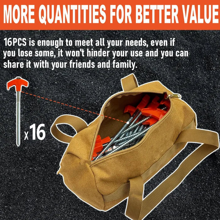 8" Screw in Tent Stakes - Ground Anchors Screw in - Image 5