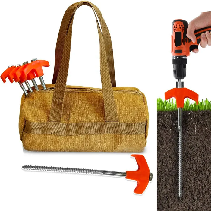 8" Screw in Tent Stakes - Ground Anchors Screw in - Image 7