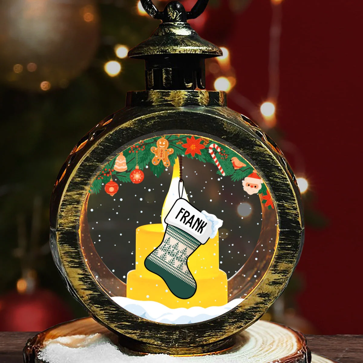 Lovely Stockings Hanging - Personalized Custom Christmas Lantern - Image 6